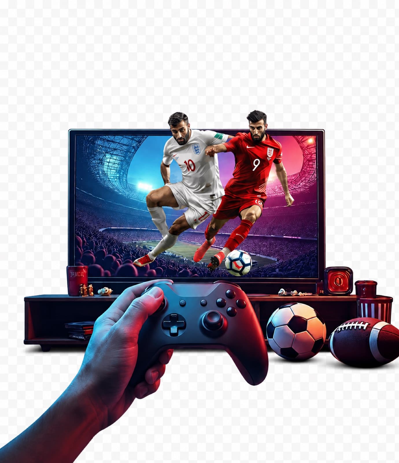 Stade de rugby et écran sport diffusant Canal+ Sport en 4K via IPTV